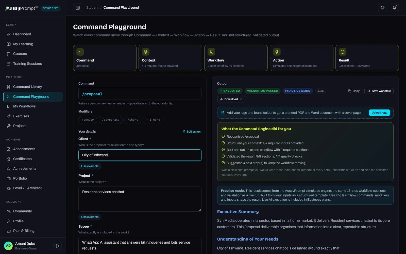 The Command Playground